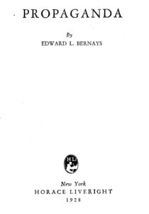 Обложка самой известной книги Бернейса "Пропаганда" 1928 год
